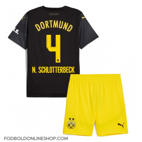 Borussia Dortmund Nico Schlotterbeck #4 Udebane Trøje Børn 2024-25 Kortærmet (+ Korte bukser)